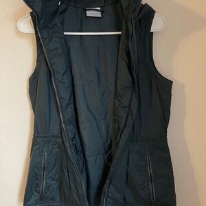 Columbia Blue Hooded Sleeveless Puffer Vest